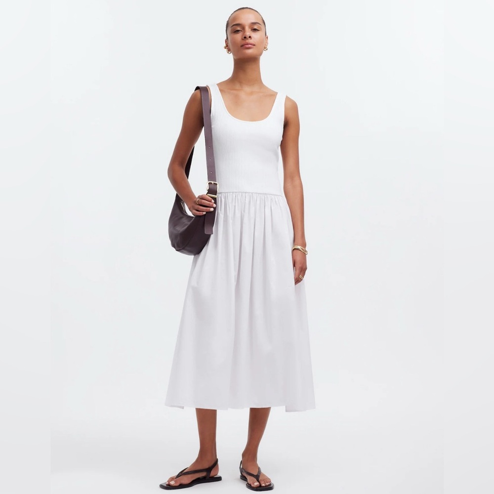 Madewell Women's Drop-Waist Tank Midi Dress Lighthouse L